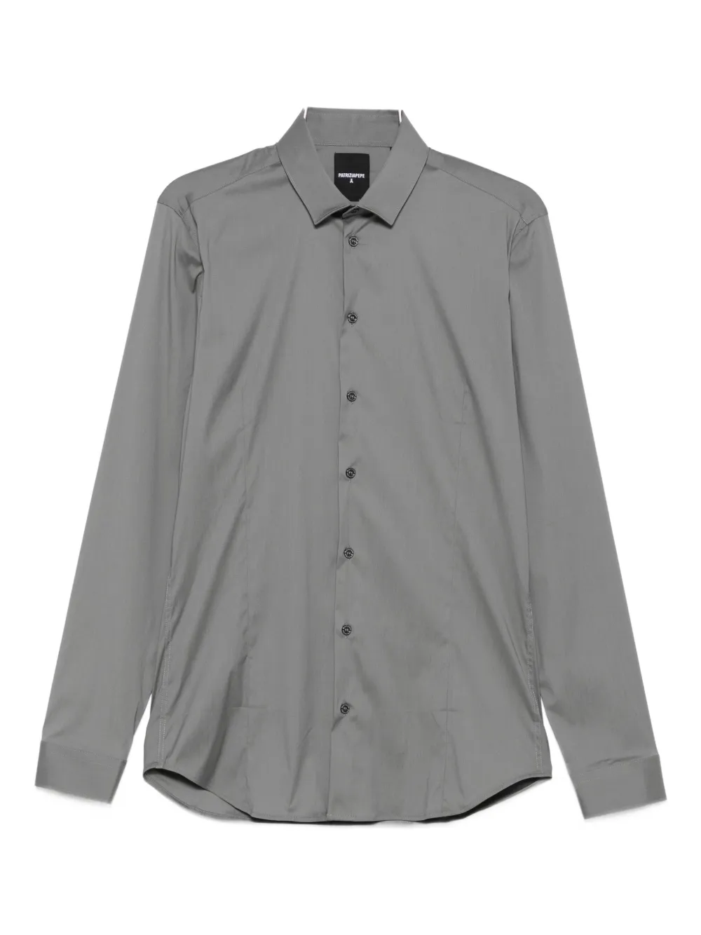 Patrizia Pepe Slim-fit Poplin Shirt In Gray