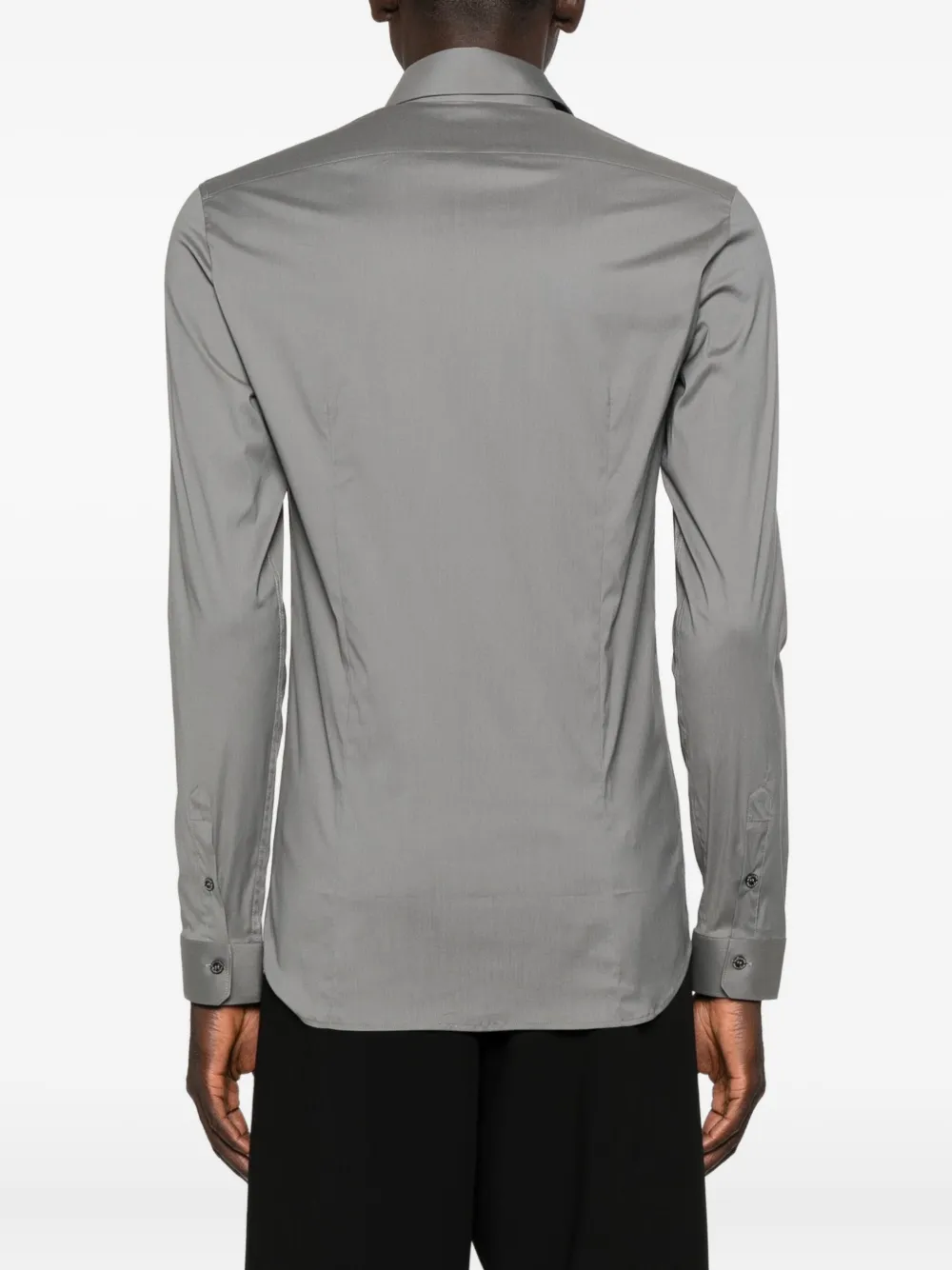 Patrizia Pepe Slim-fit Poplin Shirt In Gray