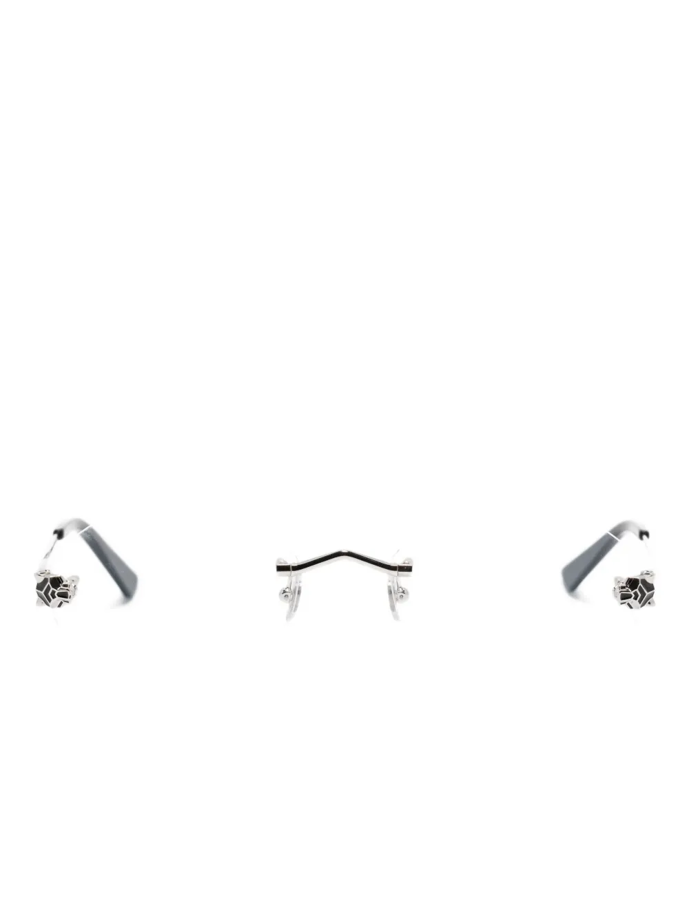 Cartier Eyewear Panther Head-detail rimless glasses - Grigio