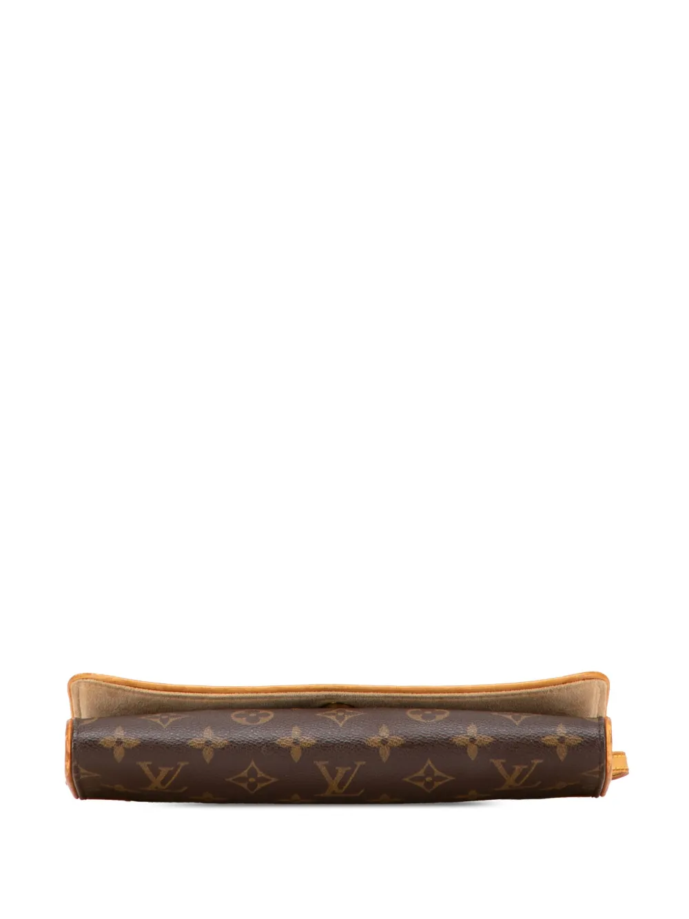 Pre-owned Louis Vuitton 1999 Monogram Pochette Twin Gm Crossbody Bag In Brown