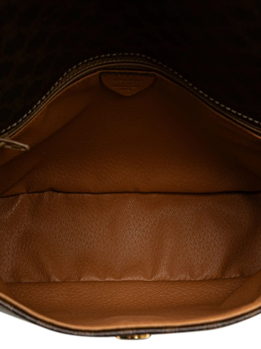 Pre-owned Celine 2013 Macadam Coated Canvas Crossbody Bag In Brown