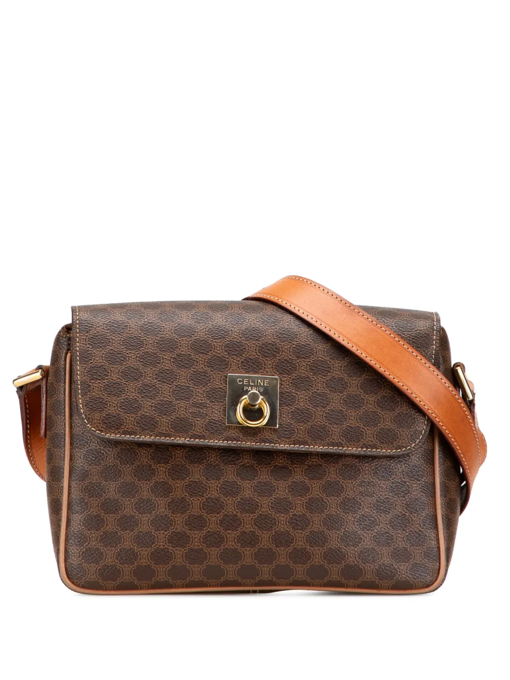 Celine Pre-Owned 2013 マカダム コーテッドキャンバス ショルダーバッグ - ブラウン Celine Pre-Owned 2013 マカダム コーテッドキャンバス ショルダーバッグ - ブラウン