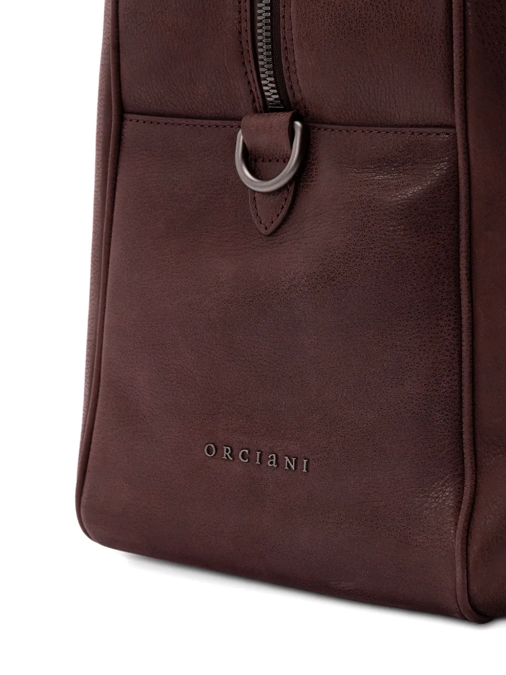 Orciani Jones Chevrette Double-pocket Leather Holdall In Red