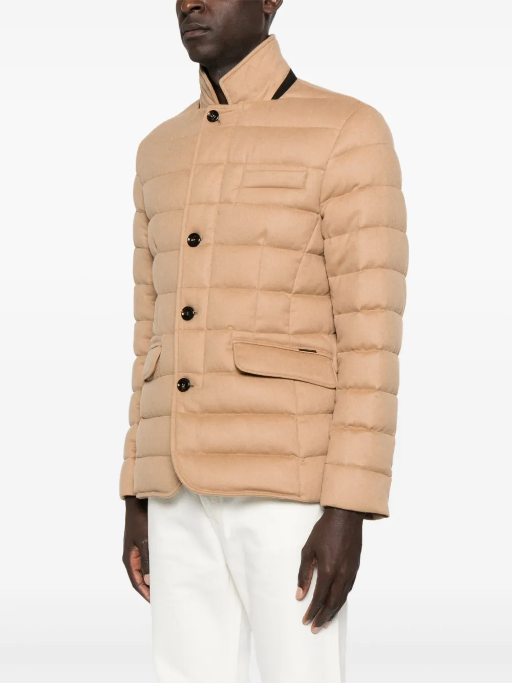 Moorer Zayn Quilted Puffer Jacket In Brown