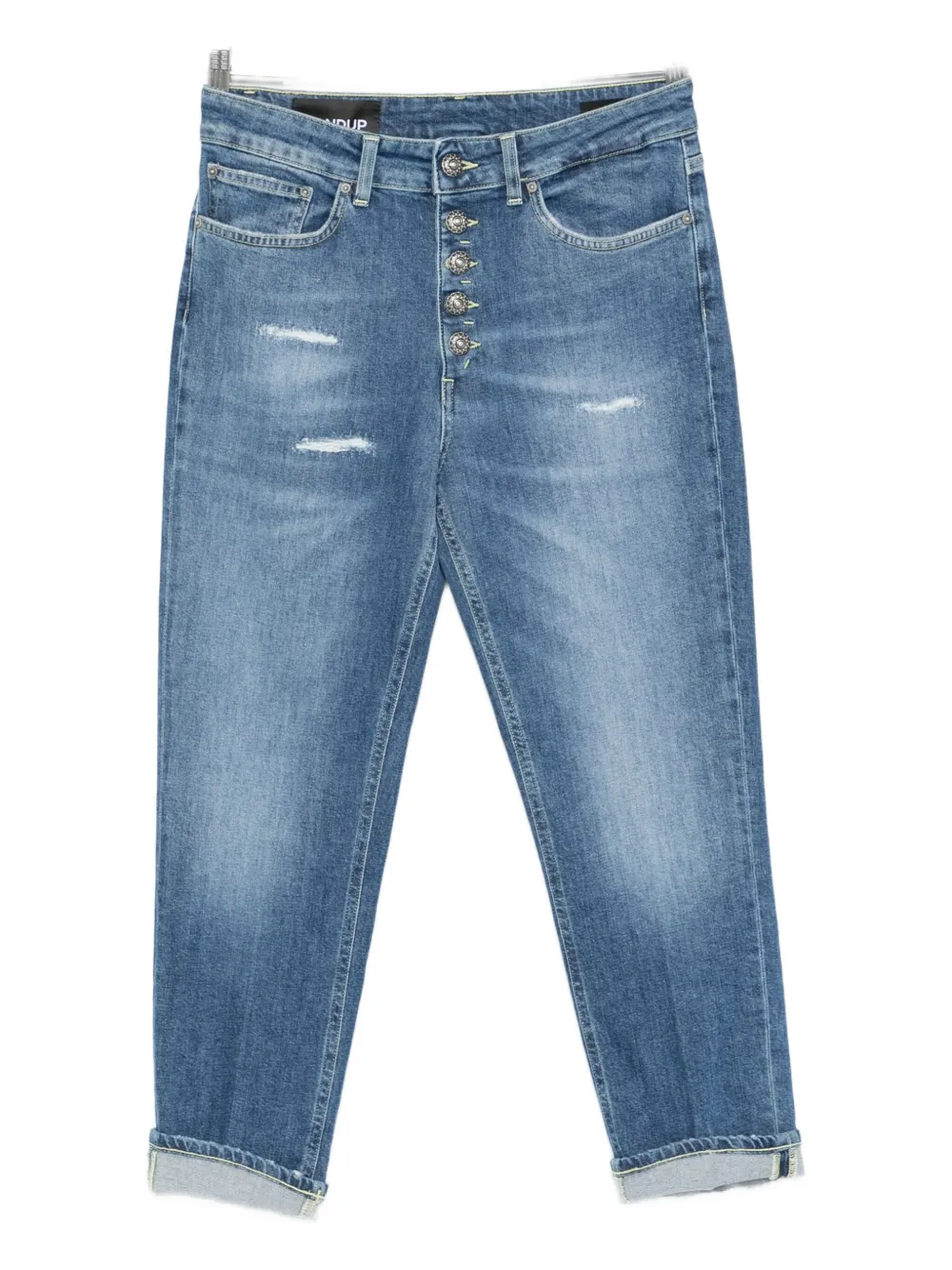 Dondup Buttoned Distressed Denim In Blue