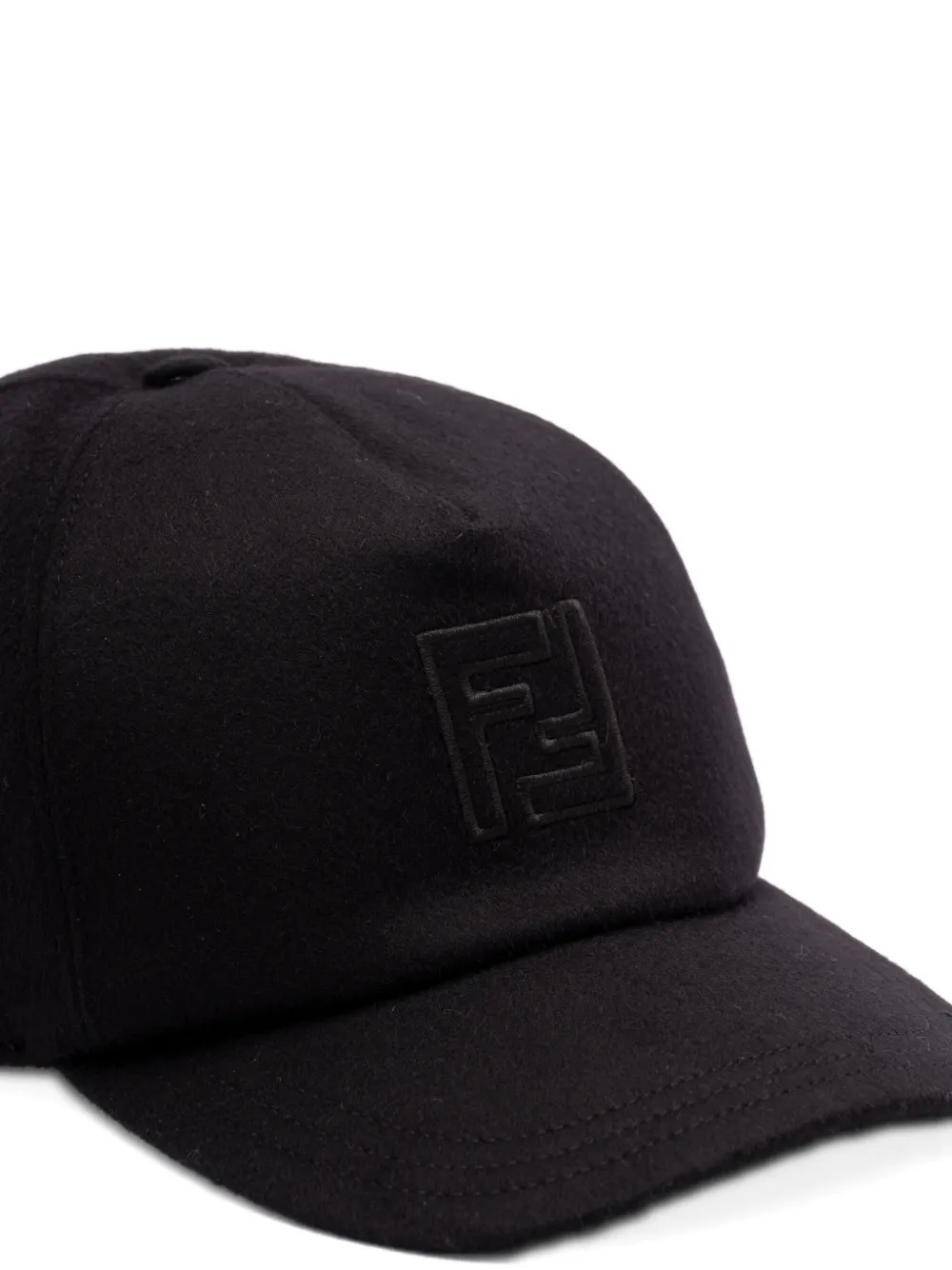 Fendi Cashmere And Wool Cap Featuring Embroidery In Black