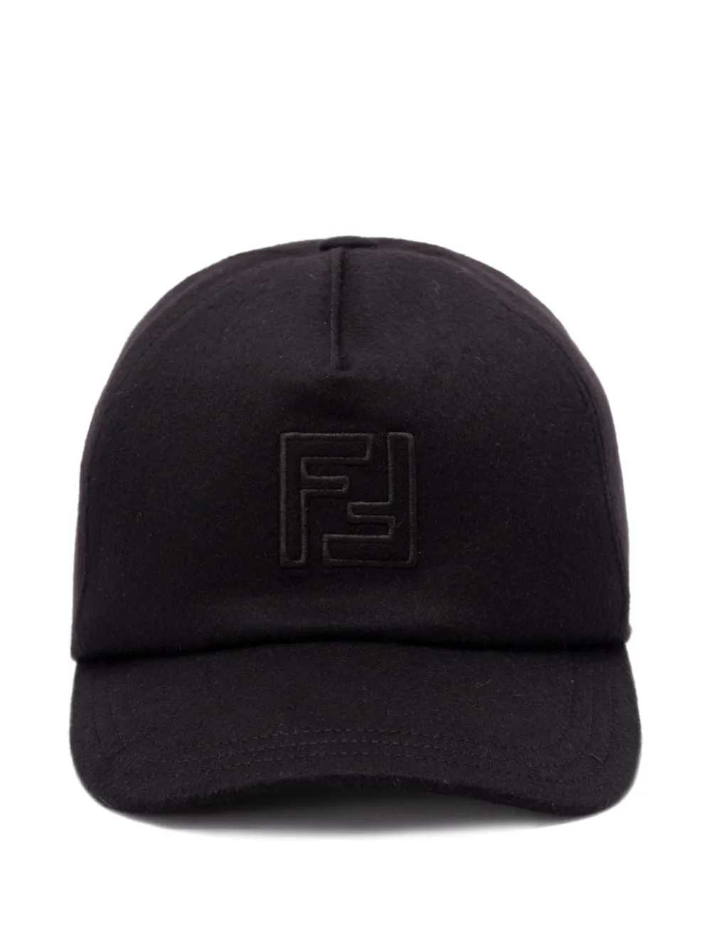 FENDI logo-embroidered cap - Nero