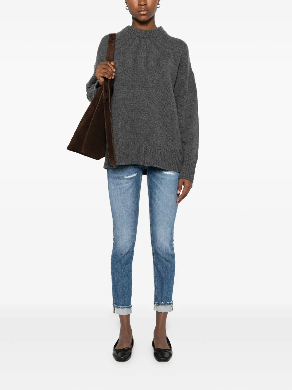 DONDUP distressed cropped jeans - Blauw