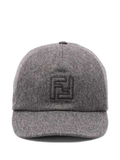 FENDI logo-embroidered wool cap