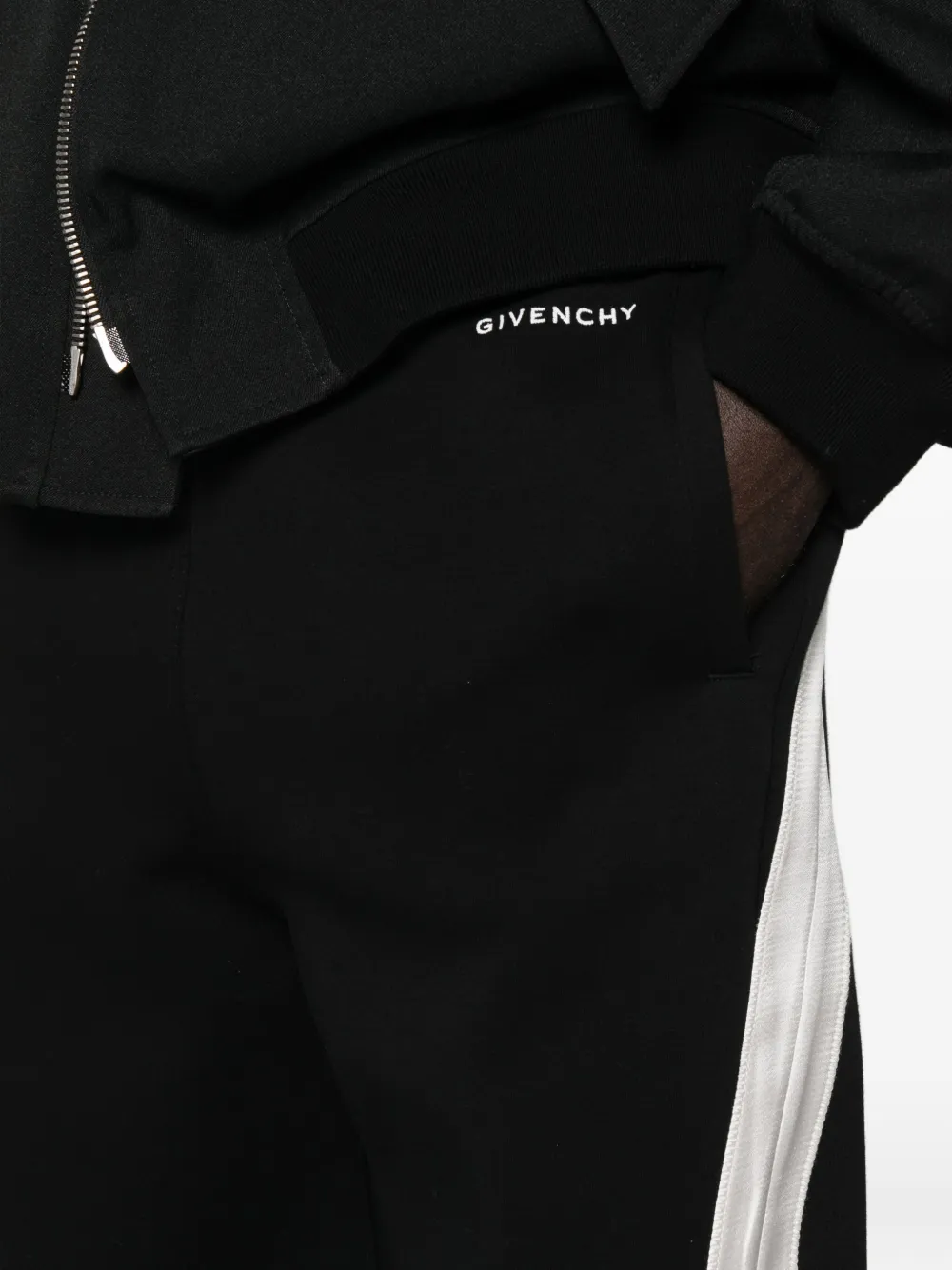 Givenchy Mens Black Open Seam Contrast Cotton-jersey Jogging Bottoms Xl In Black