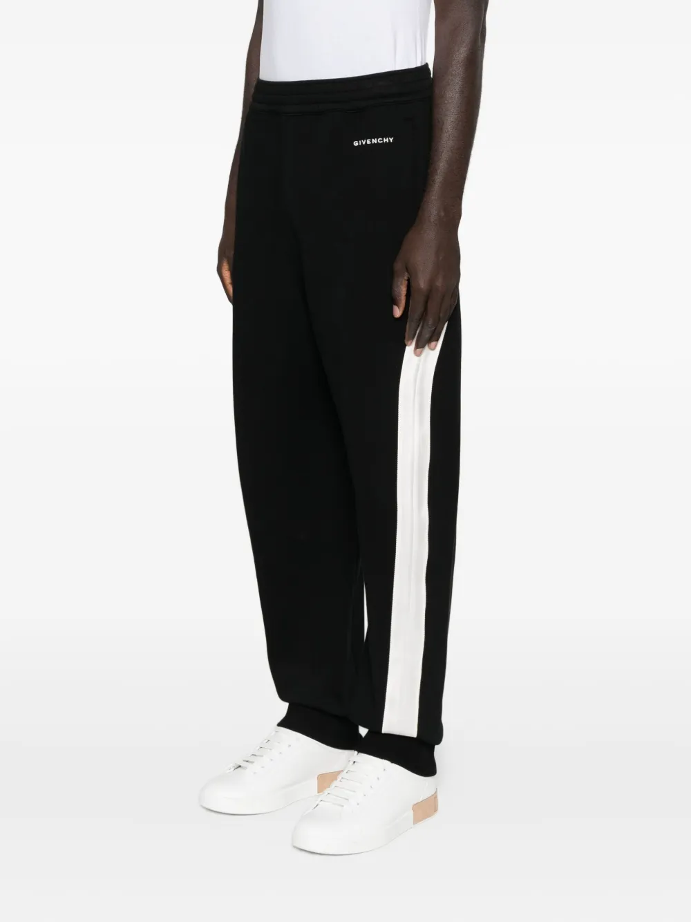 Givenchy Mens Black Open Seam Contrast Cotton-jersey Jogging Bottoms Xl In Black