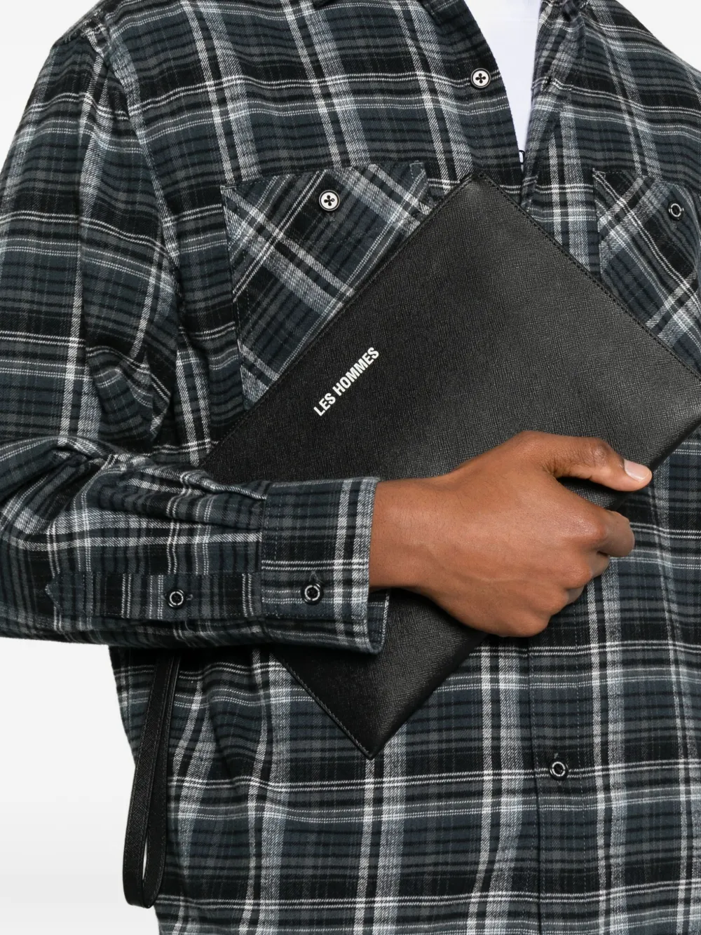 Les Hommes Urban Clutch met ritssluiting - Zwart