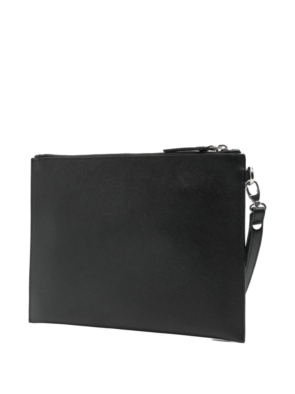 Les Hommes Urban Zip-fastening Clutch Bag In Black