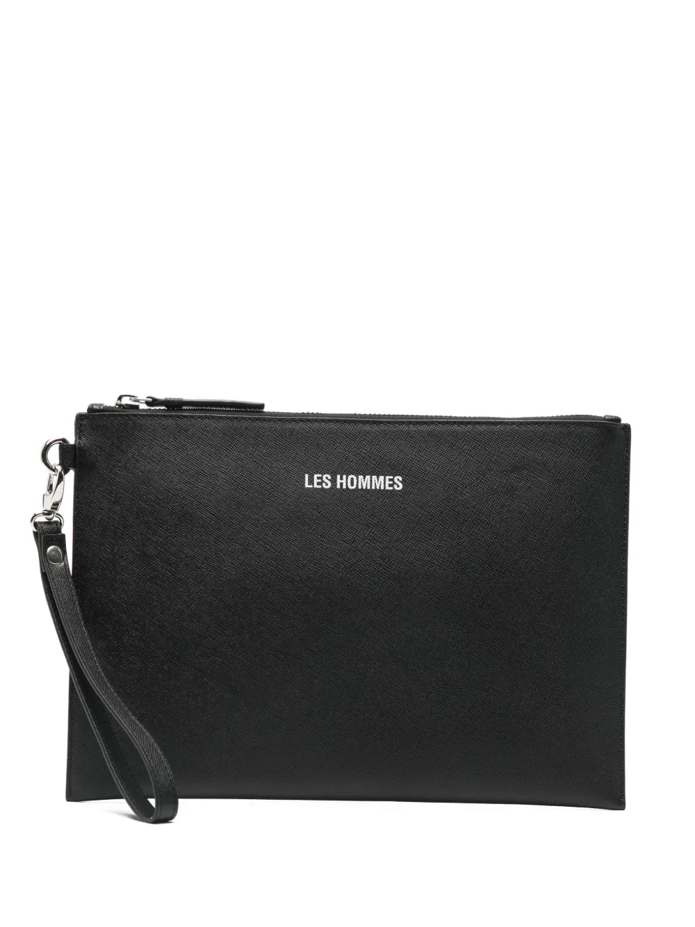 Les Hommes Urban Zip-fastening Clutch Bag In Black