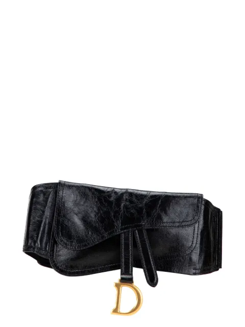 Christian Dior Pre-Owned 2019 Crinkled Lambskin Saddle belt bag