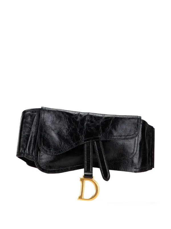 Christian Dior Pre-Owned 2019 Crinkled Lambskin Saddle Belt Bag