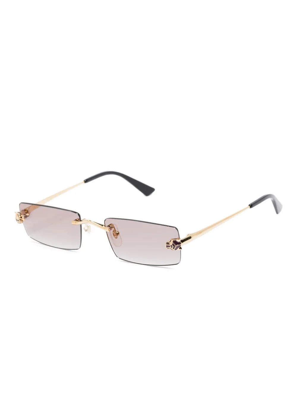 Cartier Eyewear Panther rectangle-frame sunglasses - Goud