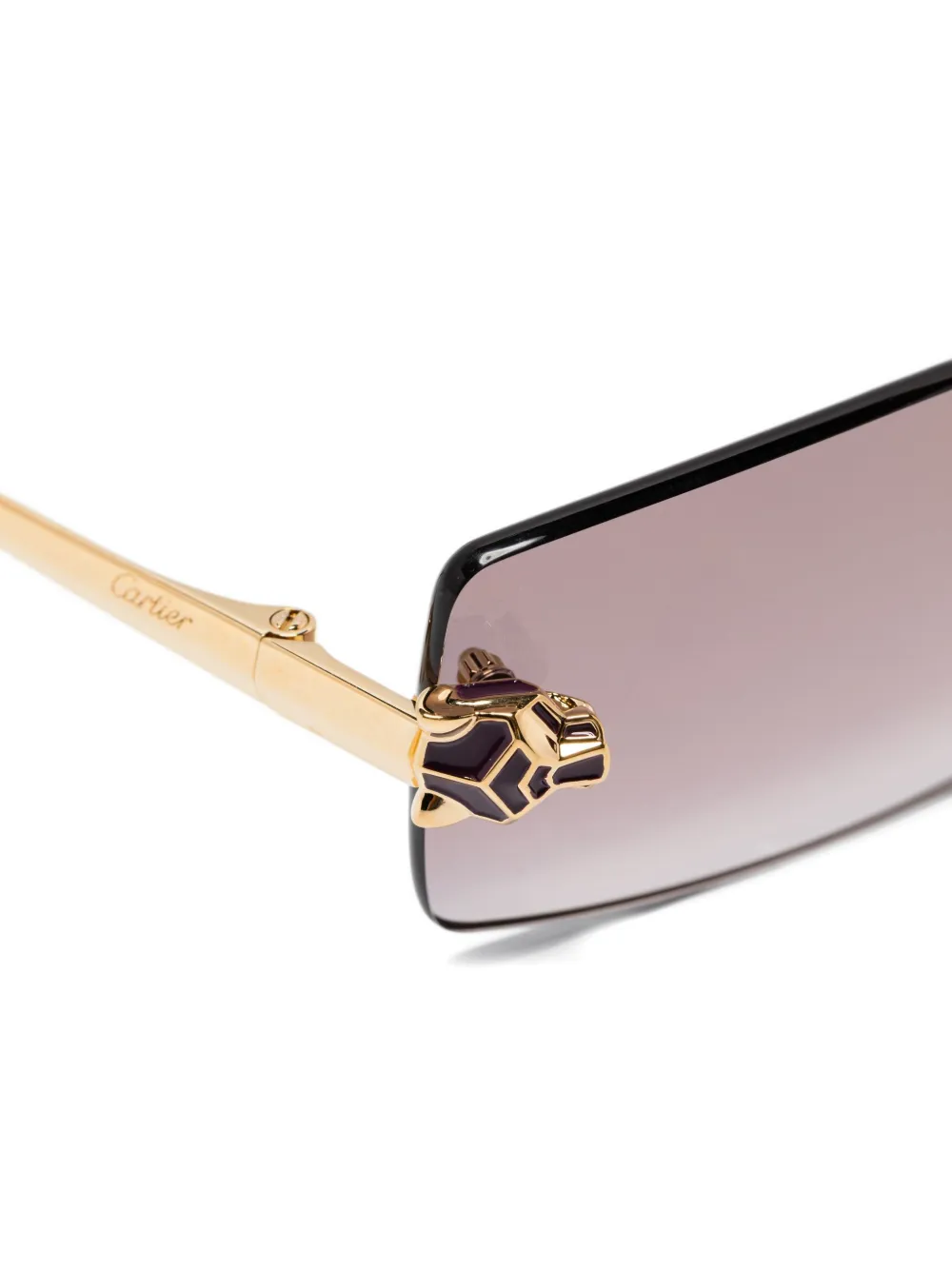 Cartier Eyewear Panther zonnebril met rechthoekig montuur Goud