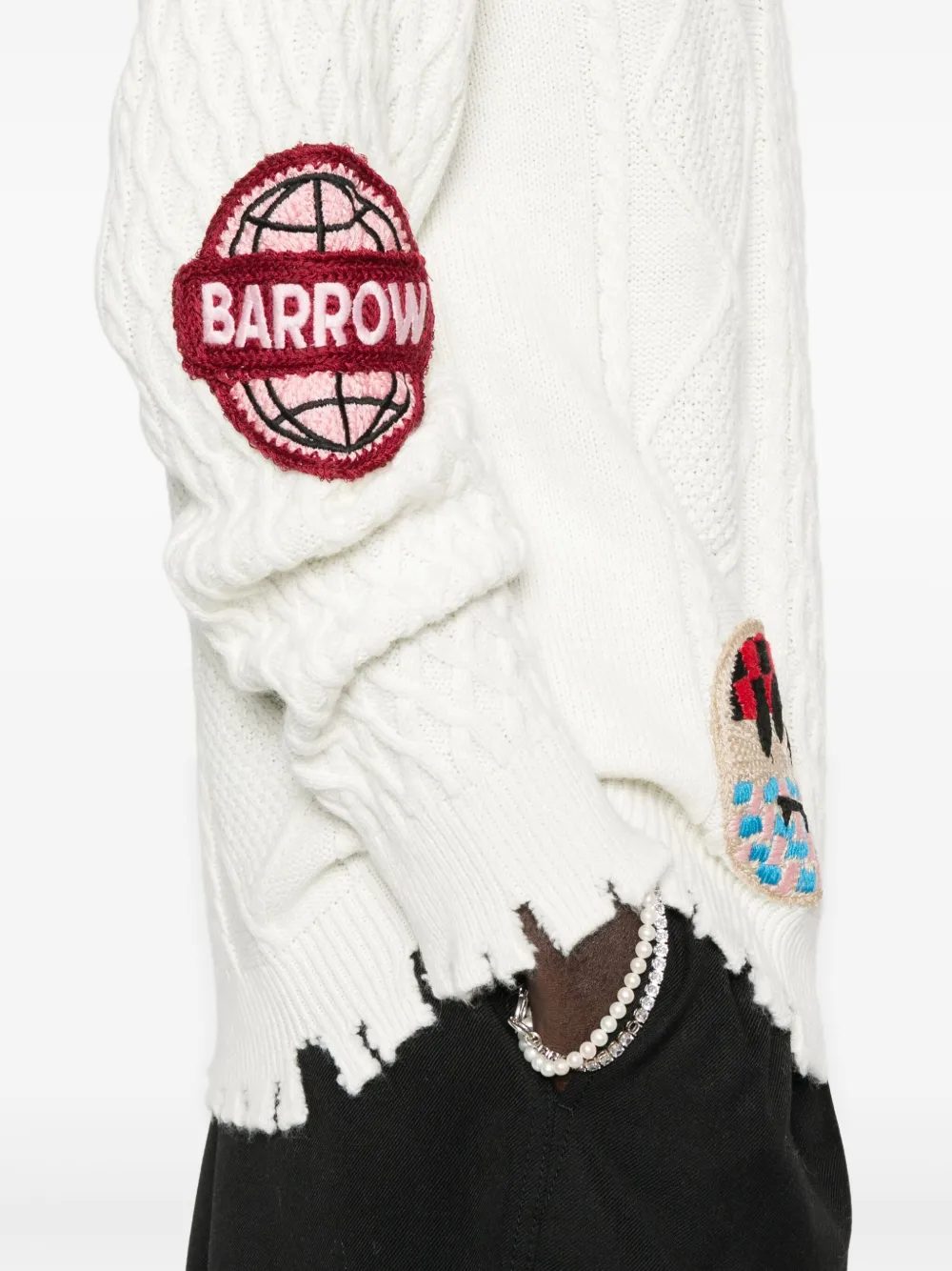 BARROW Gerafelde trui met applicatie Beige