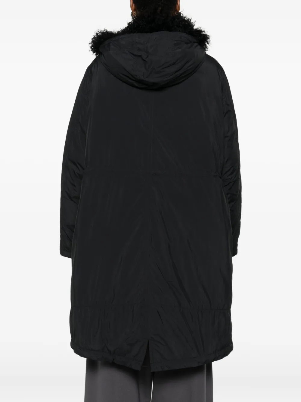 Yves Salomon Jack met afwerking van imitatiebont Zwart