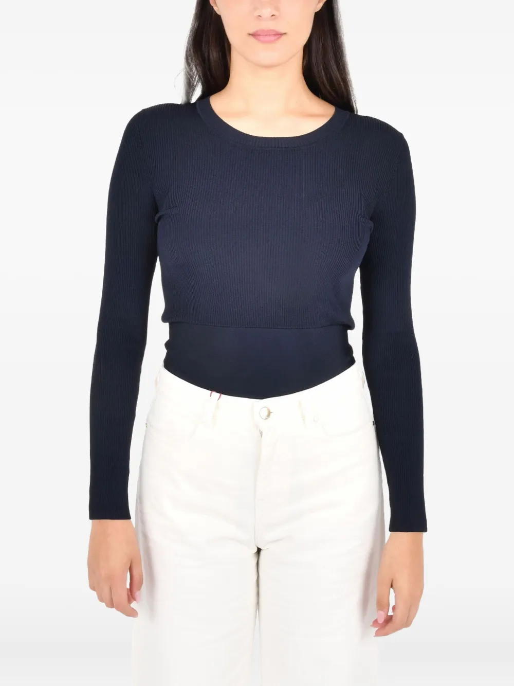Pennyblack Tie Ribbed Sweater In Blue