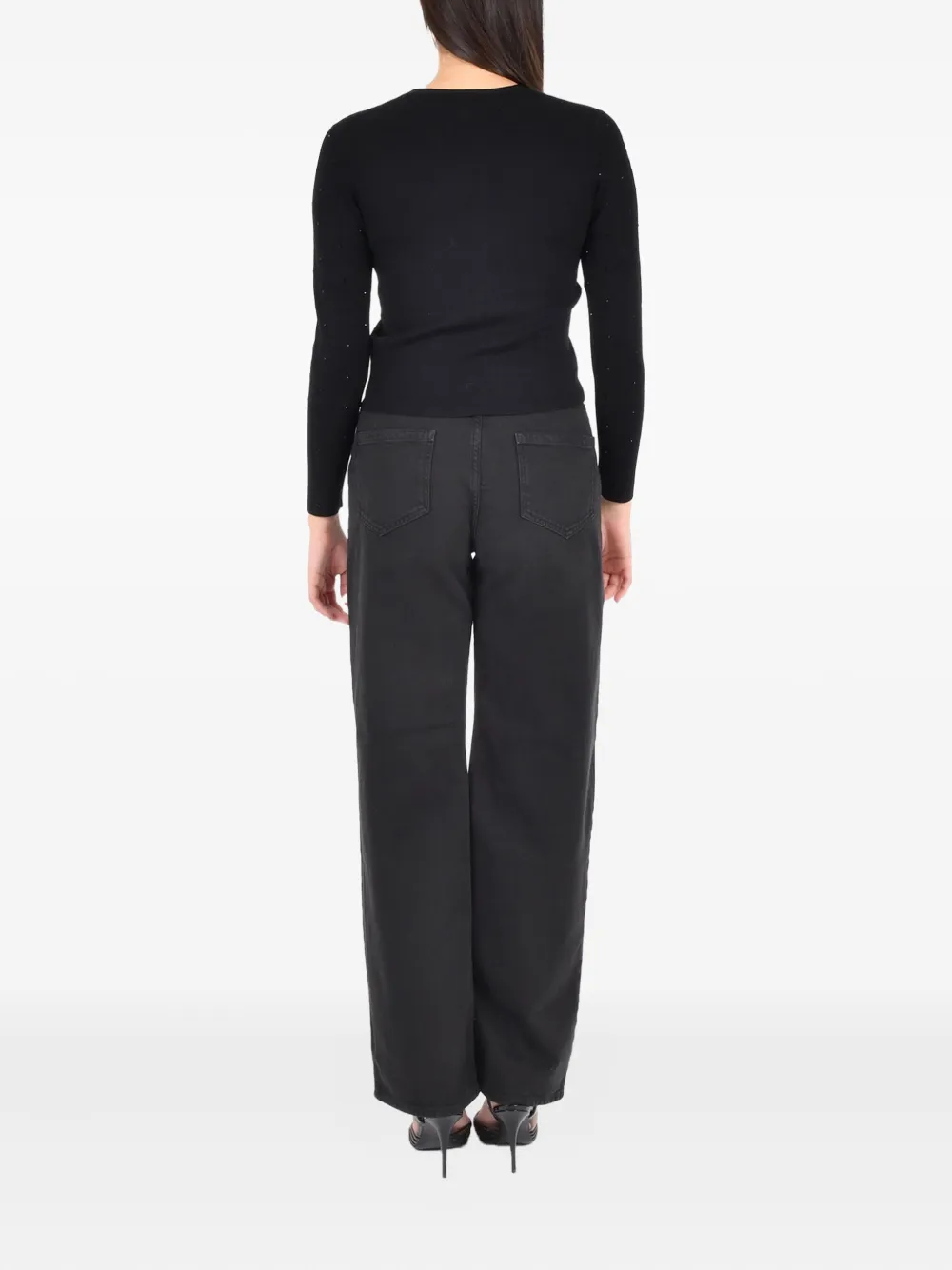 Pennyblack Blocco V-neck Embellished Cardigan In Black