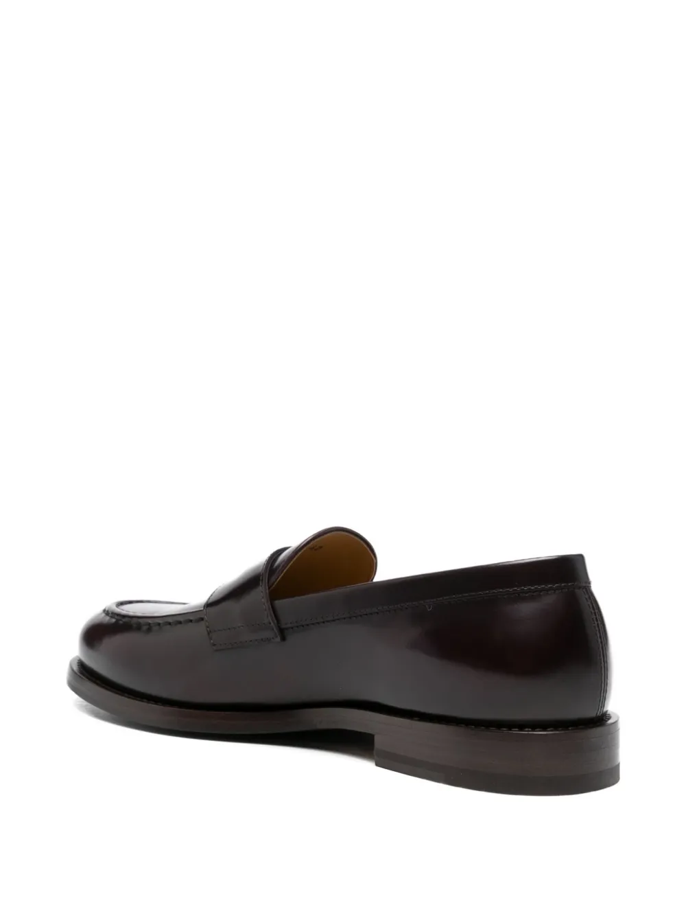 Henderson Baracco Leather Penny Loafers In Red
