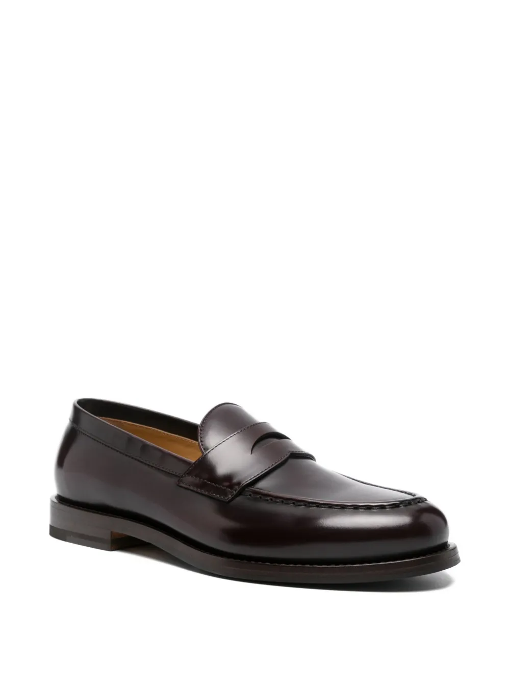 Henderson Baracco leather penny loafers - Rood