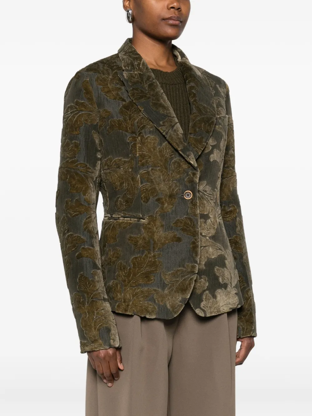Uma Wang Floral-pattern Blazer In Brown