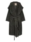 Uma Wang fringed-trim belted coat - Black