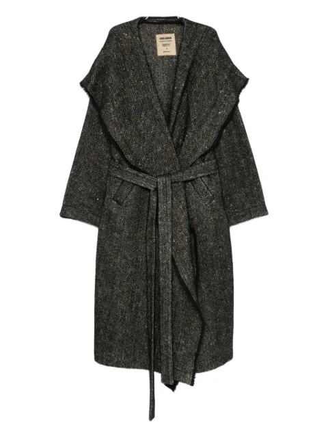 Uma Wang fringed-trim belted coat