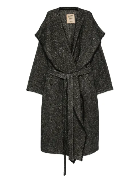 Uma Wang fringed-trim belted coat