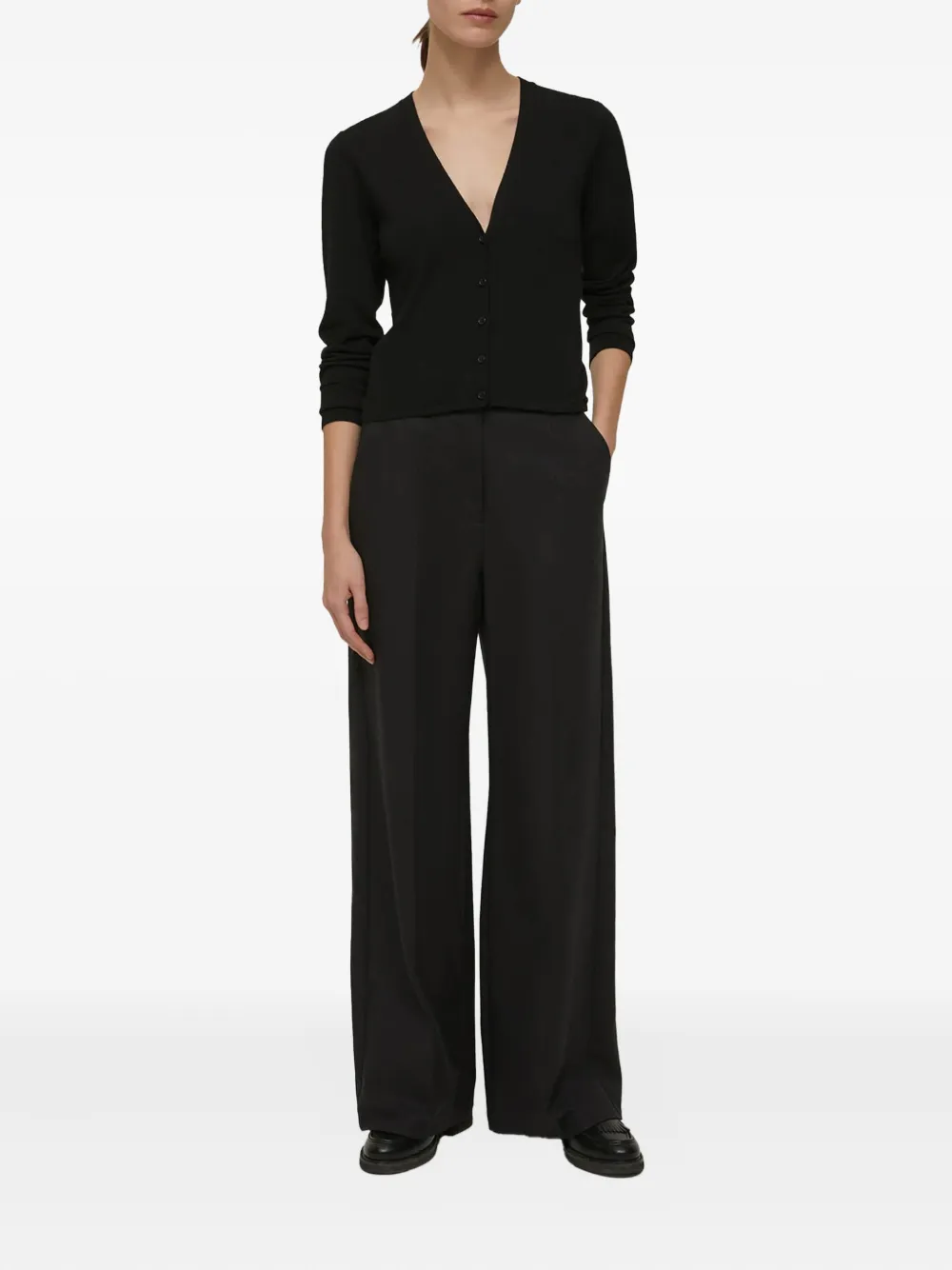 Pennyblack Cotton Blend Palazzo Trousers In Black