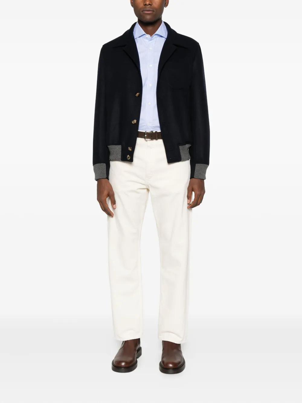 Brunello Cucinelli Katoenen overhemd - Blauw