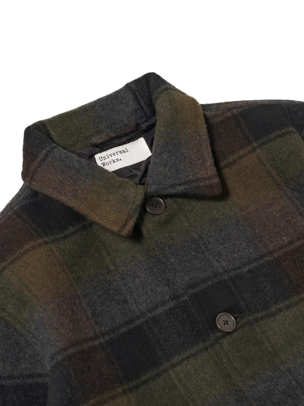 Universal Works Button-fastening Checked Jacket In Brown