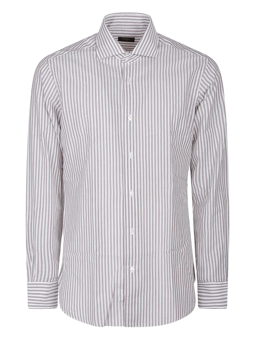 Barba striped cotton shirt | White | Image 1