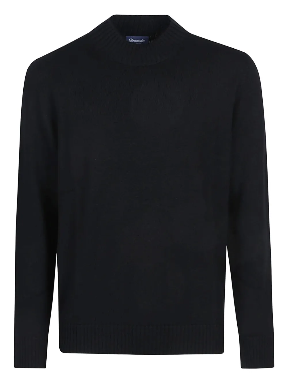 Drumohr Mock-neck Wool Sweater In Black