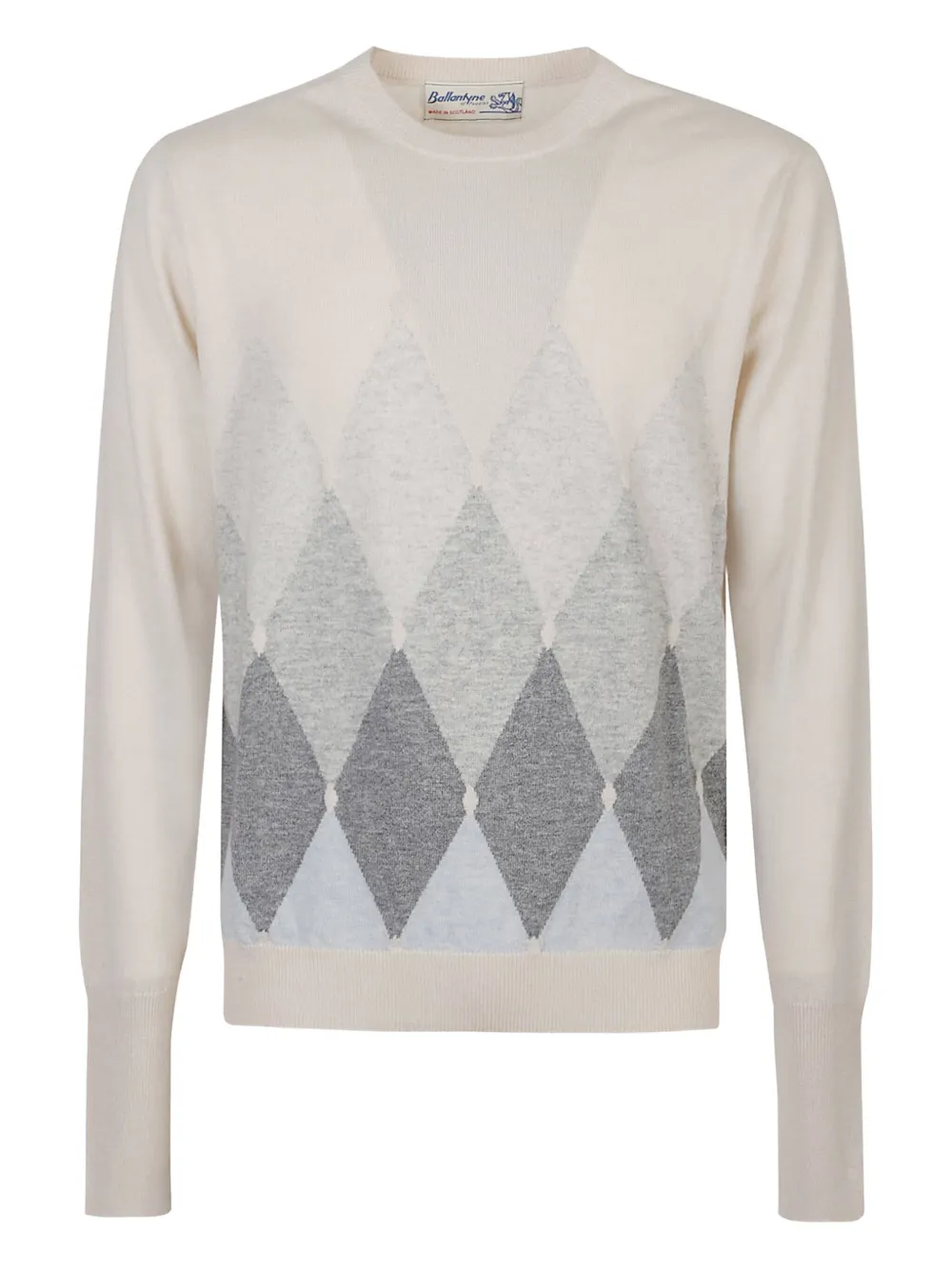 Ballantyne Diamond-pattern Cashmere Sweater In Neutral