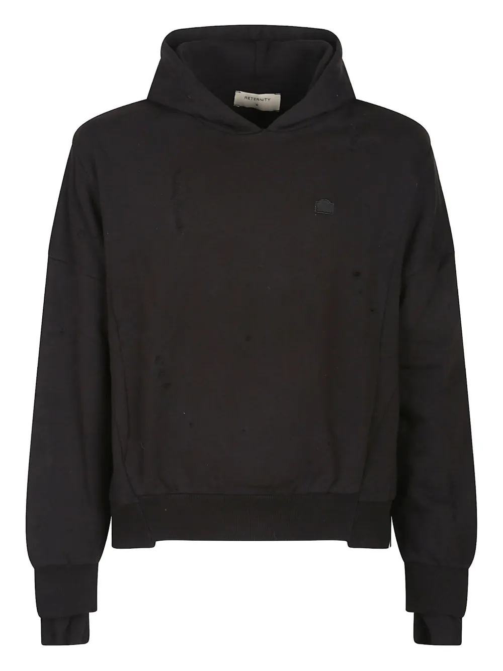 Reternity Distressed Cotton Hoodie In Brown