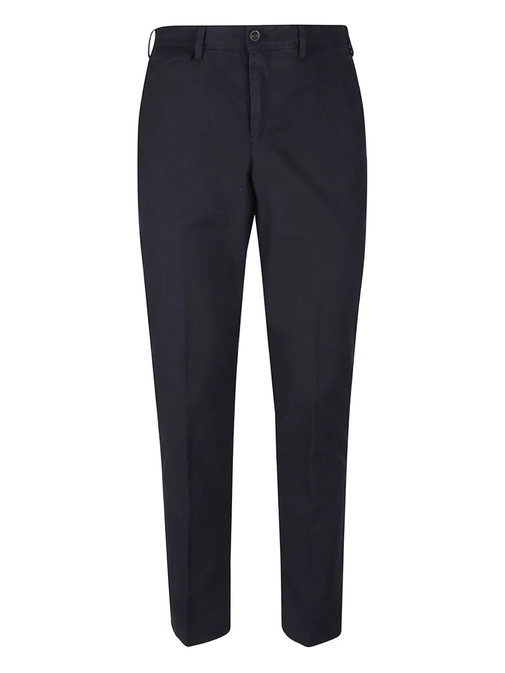 Pt Torino Straight Leg Blue Cotton Twill Trousers In Blue