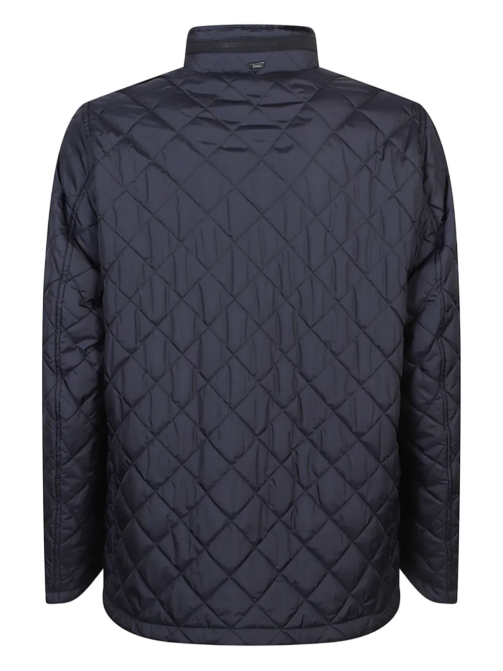 Herno Quilted Flap-pocket Puffer Jacket In Blue