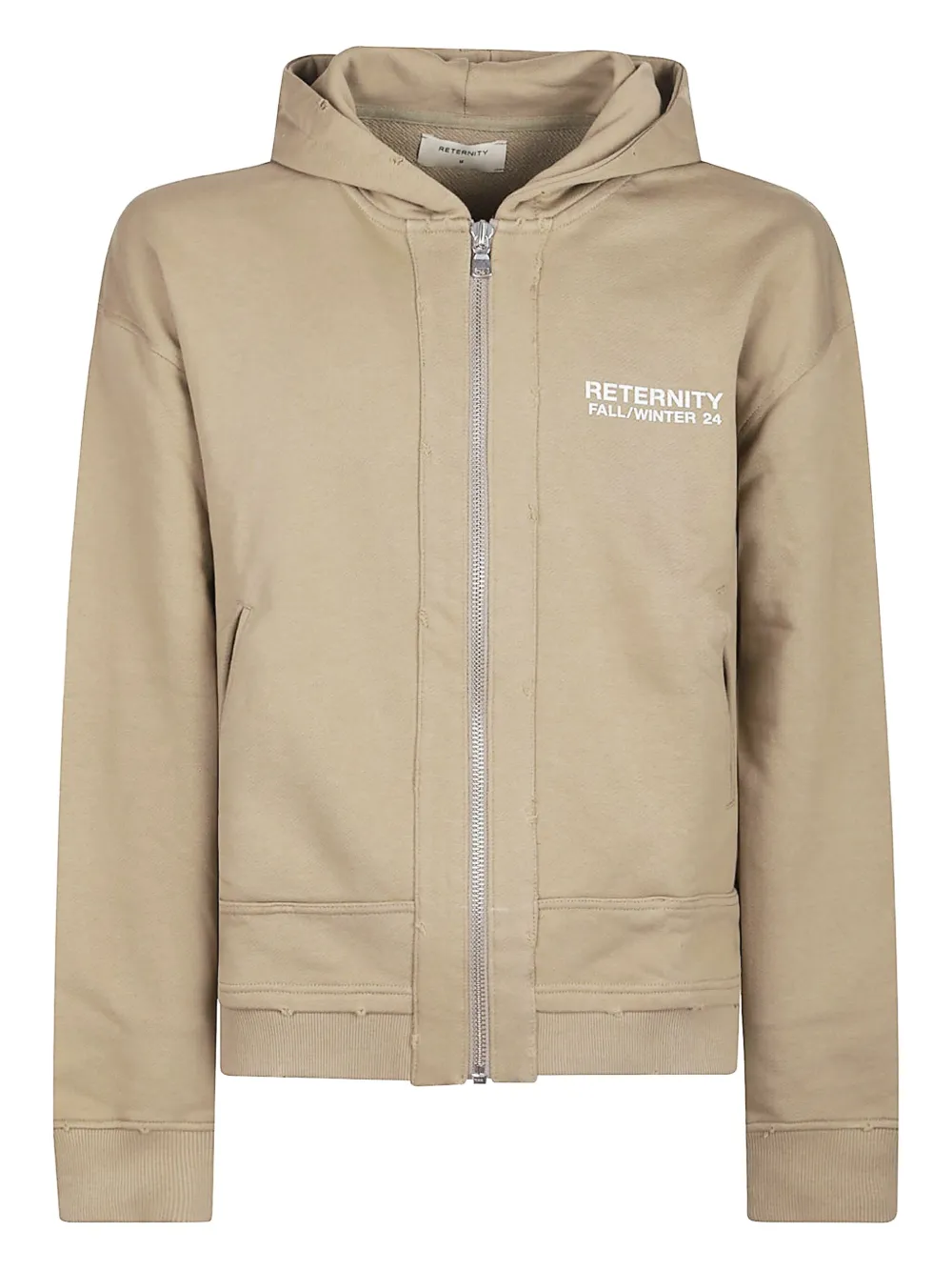 RETERNITY logo-print zip-up hoodie - TAUPE RETERNITY logo-print zip-up hoodie - TAUPE