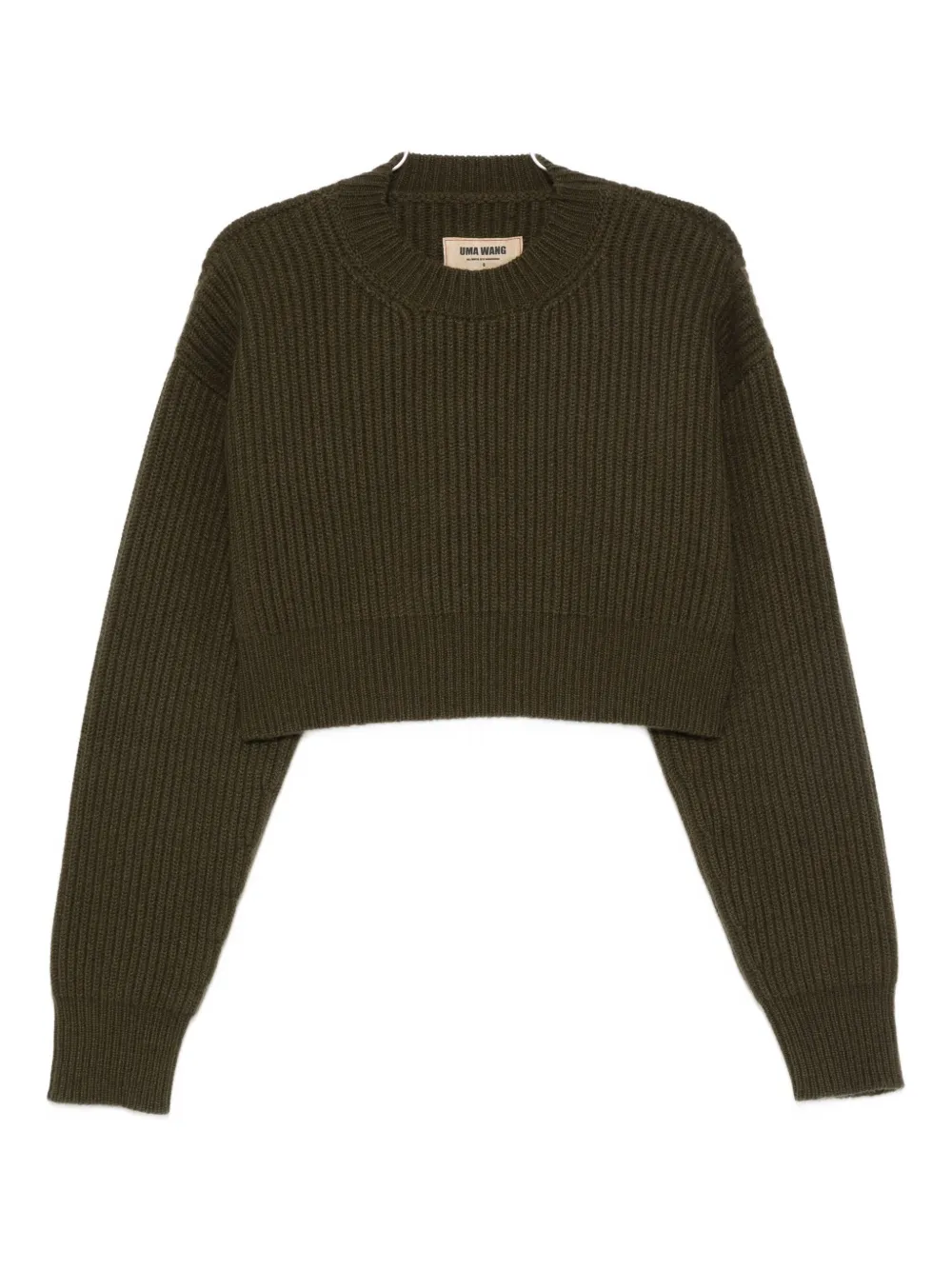 Uma Wang Ribbed Cropped Sweater In Brown