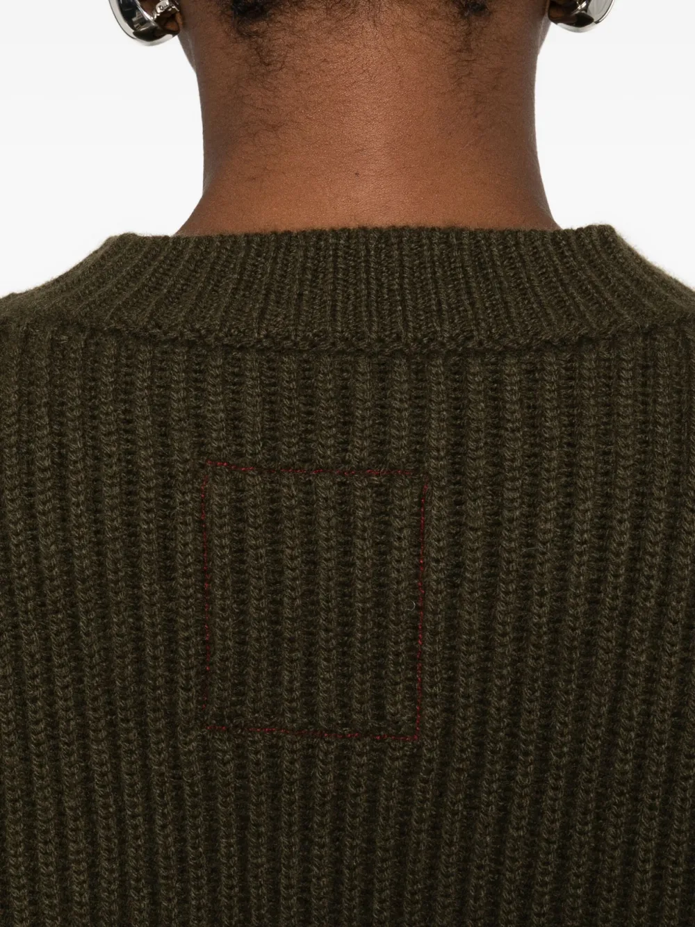 Uma Wang Ribbed Cropped Sweater In Brown