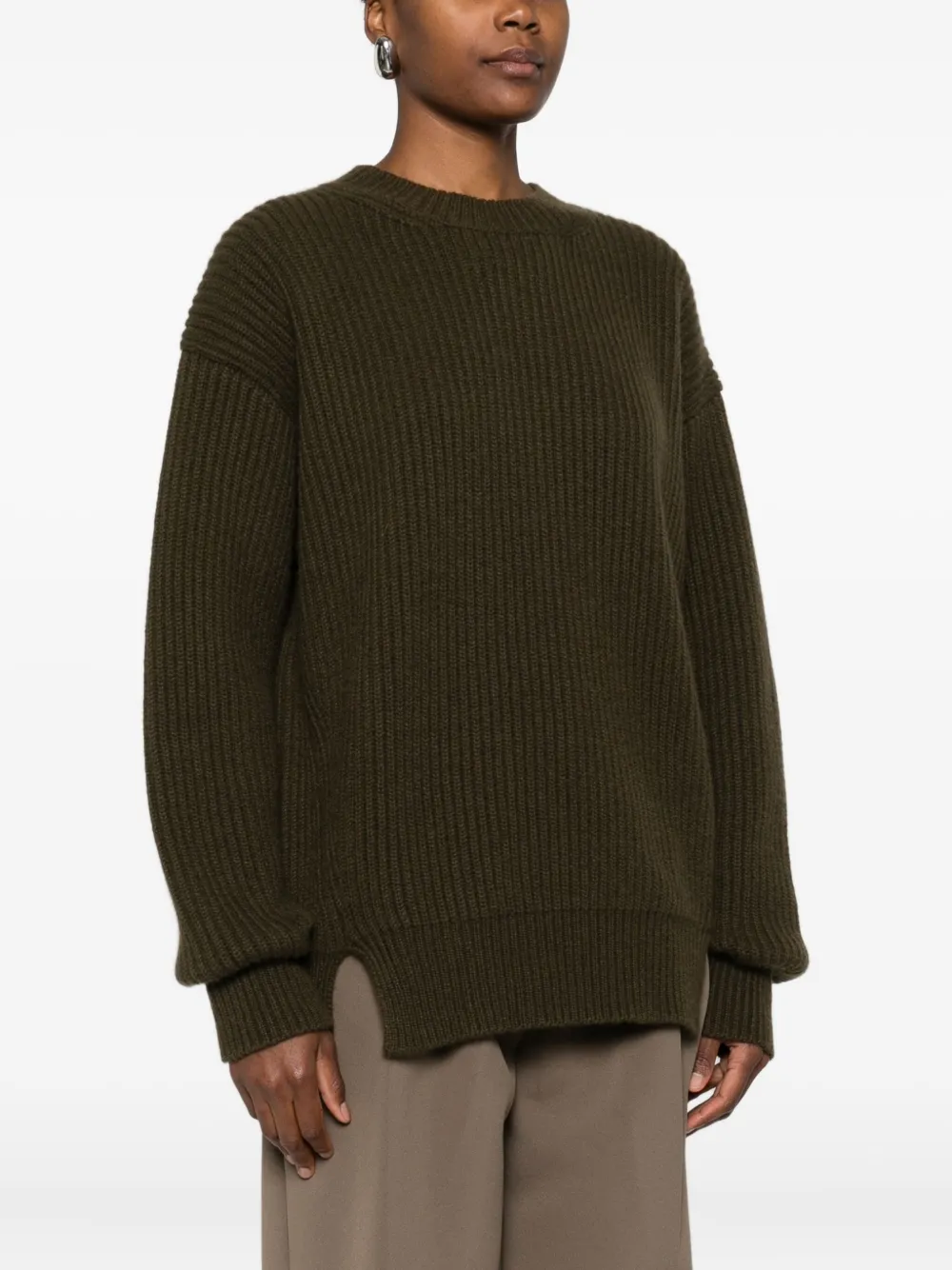 Uma Wang Geribbelde sweater Groen