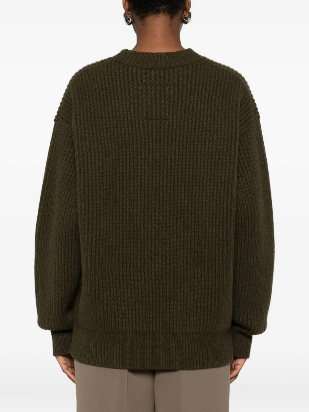 Uma Wang Geribbelde sweater Groen