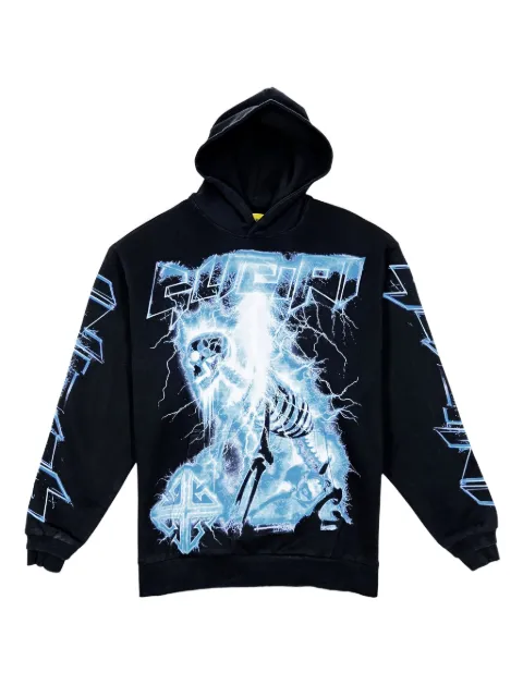 GUAPI lightning-skeleton print hoodie