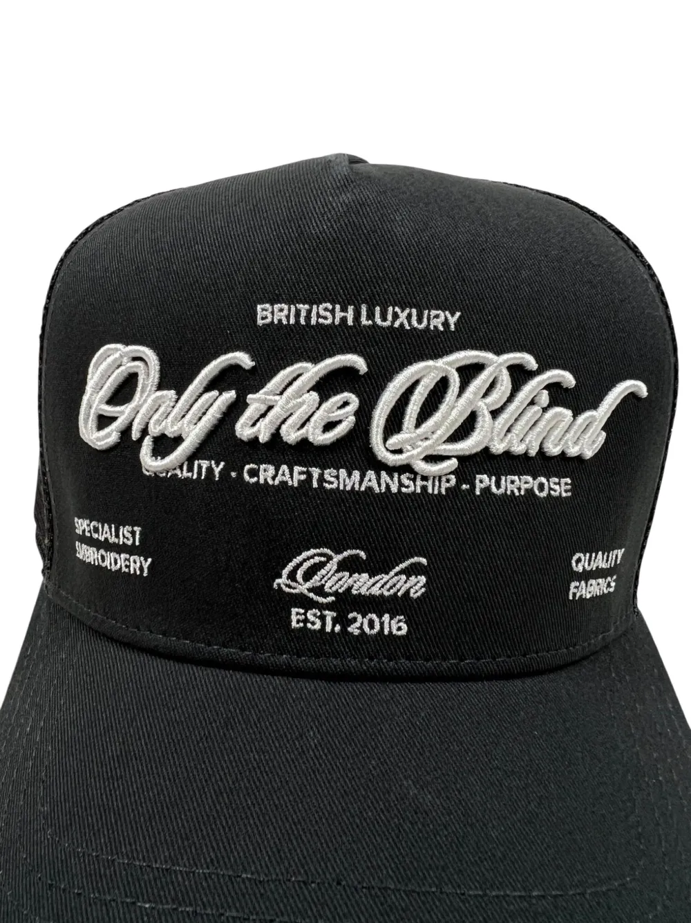 Only The Blind Logo-embroidered Trucker Cap In Black
