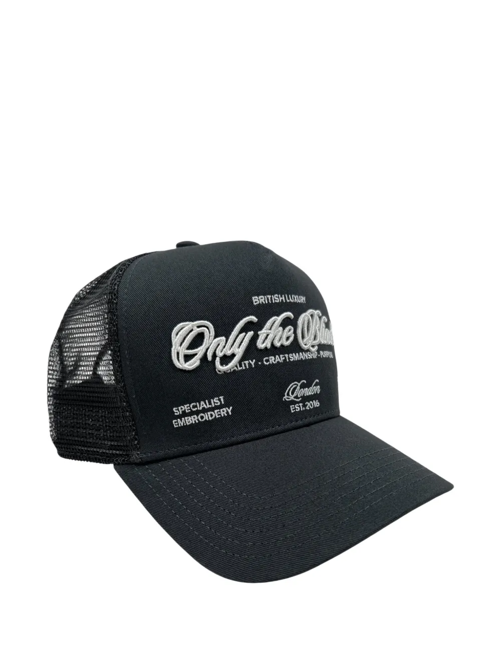 Only The Blind Logo-embroidered Trucker Cap In Black