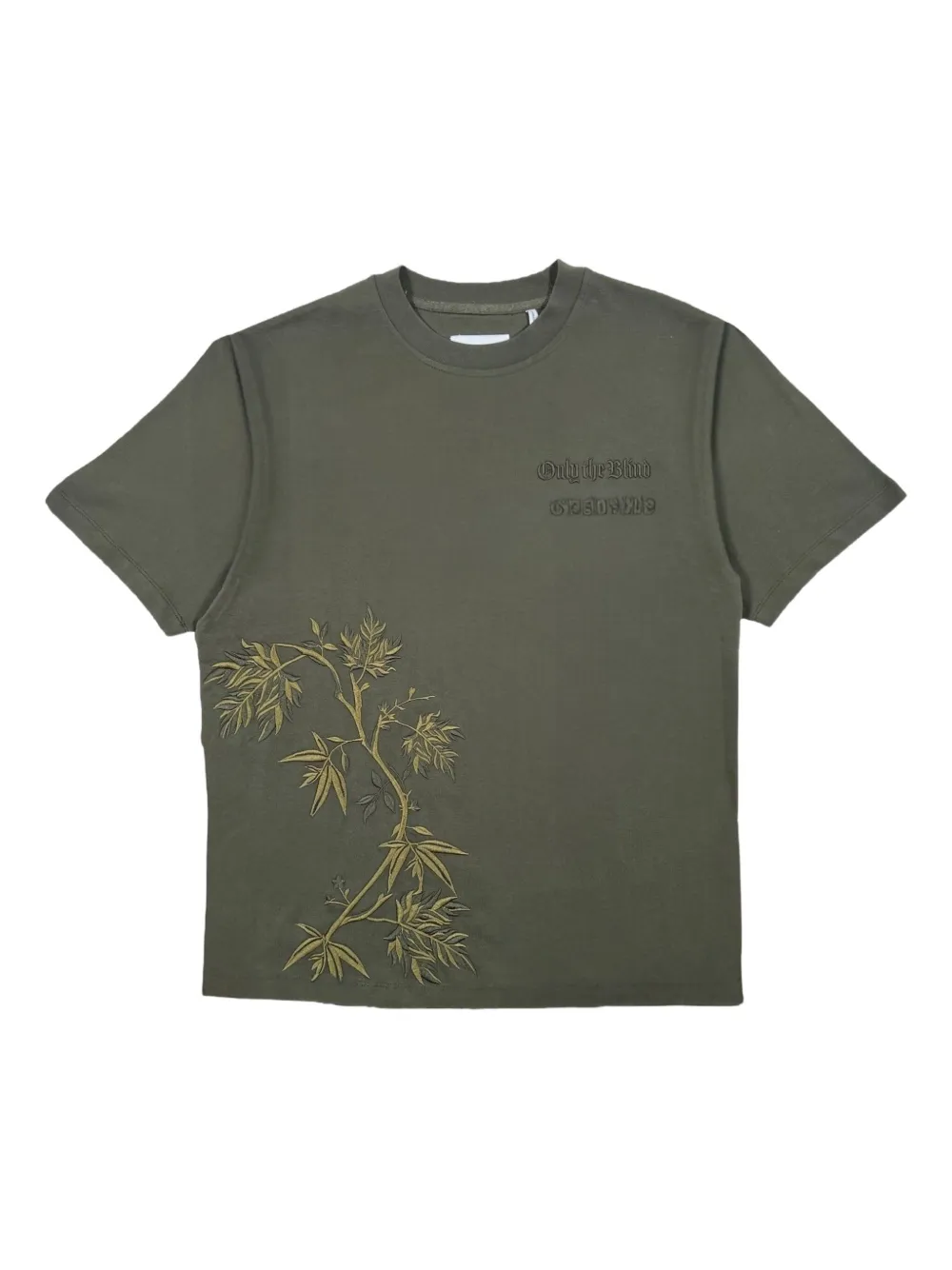 Only the Blind embroidered T-shirt | Green | Image 1
